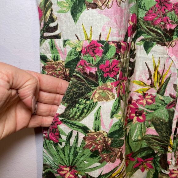 NWT Victoria's Secret Women's size Medium Pink Floral Tropical Romper Cover Up - Picture 5 of 11